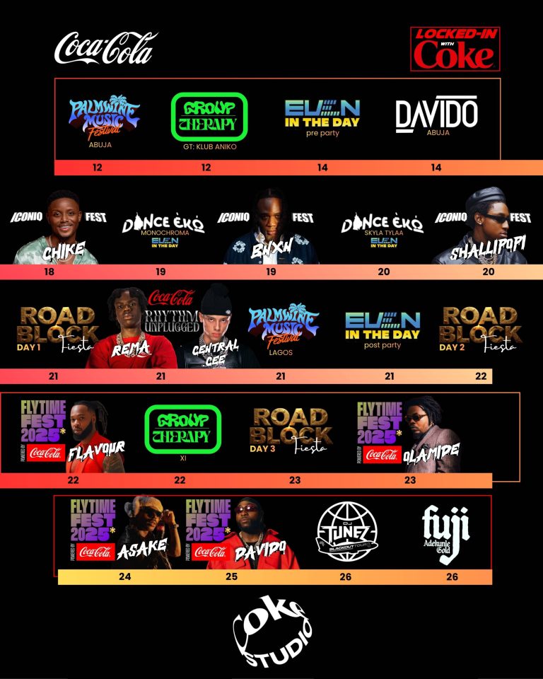 UPDATED COKE 25 CALENDAR 1 1 768x960 1 Coke Studio Locks In Detty December 2025 With A Nationwide Music And Culture Takeover